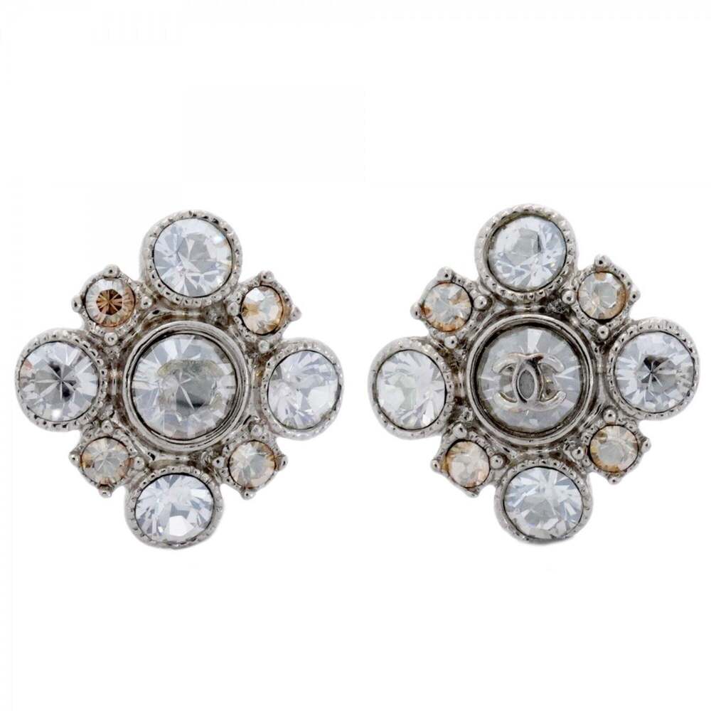 CHANEL Silver Logo Earrings - Picture 1 of 6